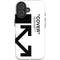 Black and White Arrows iPhone 16 Plus Impact Case